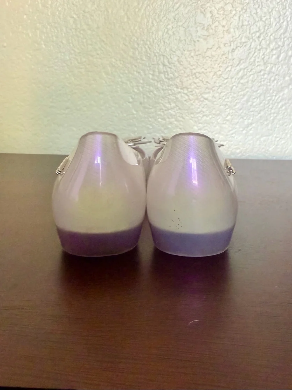 Mel by Melissa Jelly Flats Lilac Butterfly Bow Toddler Size 1
